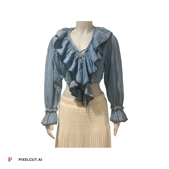 COPY - Adorable vintage denim pheasant shirt - Picture 1 of 9